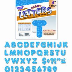 TREND Ready Letters Sparkles Letter Set, Blue Sparkle, 4"h, 71/Set TEPT1617