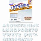 TREND Ready Letters Sparkles Letter Set, Silver Sparkle, 4"h, 71/Set TEPT1613