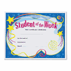 TREND Student of the Week Certificates, 8-1/2 x 11, White Border, 30/Pack TEPT2960