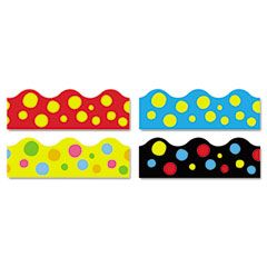 TREND Terrific Trimmers Border, 2 1/4 x 39" Panels, Lotsa Spots, Assorted, 48 Panels TEPT92912