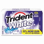 Trident White Sugarless Gum, Cool Rush Flavor, 16 Pieces/Pack, 12 Packs/Box CDB6763800