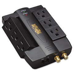 Tripp Lite HTSWIVEL6 Direct Plug-In Surge RJ11, Coax, 6 Rotatable Outlets, 1500 Joules TRPHTSWIVEL6