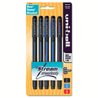 uni-ball Jetstream 101 Roller Ball Stick Water-Resistant Pen, Assorted Ink, Medium, 5/Set SAN1772525