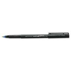 uni-ball Onyx Roller Ball Stick Dye-Based Pen, Blue Ink, Fine, Dozen SAN60145
