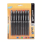 uni-ball Vision Elite Stick Roller Ball Pen, Assorted Ink, Super Fine, 8 per Pack SAN58092PP