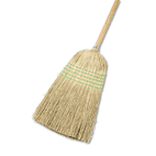 UNISAN Parlor Broom, Yucca/Corn Fiber Bristles, 42" Wood Handle, Natural UNS926Y