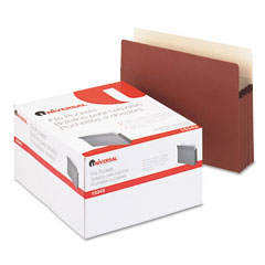 Universal 3 1/2 Inch Expansion File Pockets, Straight Tab, Letter, Redrope/Manila, 25/Pack UNV15343