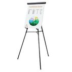 Universal 3-Leg Telescoping Easel with Pad Retainer, Adjusts 34" to 64", Aluminum, Black UNV43150
