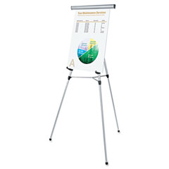 Universal 3-Leg Telescoping Easel with Pad Retainer, Adjusts 34" to 64", Aluminum, Silver UNV43050