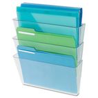 Universal 3 Pocket Wall File Starter Set, Letter, Clear UNV53682