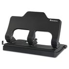 Universal 30-Sheet Three-Hole Power Assist Punch, Black UNV74325