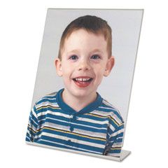 Universal Acrylic Self-Standing Desk Frame for 8 x 10 Insert, 3/Pack, Clear UNV76851