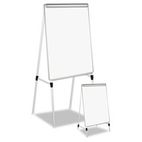 Universal Adjustable White Board Easel, 29 x 41, White/Silver UNV43033