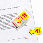Universal Arrow Page Flags, "Sign Here", Yellow/Red, 2 Dispensers of 50 Flags/Pack UNV99005