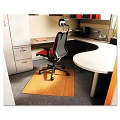 Universal Bamboo Roll-Up Chairmat, 48 x 36, 9-1/4 x 23-3/4 Lip, Natural UNV24003