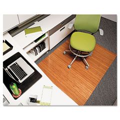 Universal Bamboo Roll-Up Chairmat, 48 x 60, No Lip, Natural UNV24022