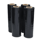 Universal Black Stretch Film, 18w x 1,500' Roll, 20 Micron (80 Gauge), 4 Rolls/Carton UNV62120