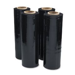 Universal Black Stretch Film, 18w x 1,500' Roll, 20 Micron (80 Gauge), 4 Rolls/Carton UNV62120