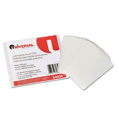 Universal Clear Laminating Pouches, 5 mil, 2-1/8 x 3-3/8, Business Card Style, 25/Pack UNV84650