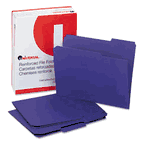 Universal Colored File Folders, 1/3 Cut Assorted, Two-Ply Top Tab, Letter, Violet, 100/Box UNV16165