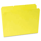 Universal Colored File Folders, 1/3 Cut Assorted, Two-Ply Top Tab, Letter, Yellow, 100/Box UNV16164
