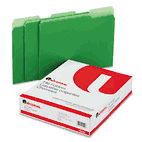 Universal Colored File Folders, 1/3 Cut One-Ply Tab, Letter, Green/Light Green, 100/Box UNV10502