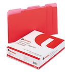 Universal Colored File Folders, 1/3 Cut One-Ply Top Tab, Letter, Red/Pink, 100/Box UNV10503