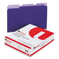 Universal Colored File Folders, 1/3 Cut One-Ply Top Tab, Letter, Violet/Lt Violet, 100/Box UNV10505