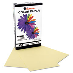 Universal Colored Paper, 20lb, 8-1/2 x 14, Canary, 500 Sheets/Ream UNV11221