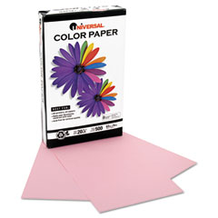 Universal Colored Paper, 20lb, 8-1/2 x 14, Pink, 500 Sheets/Ream UNV11224