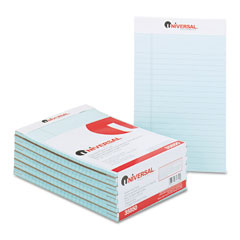 Universal Colored Perforated Note Pads, Wide Rule, 5 x 8, Blue, 50-Sheet, Dozen UNV35850