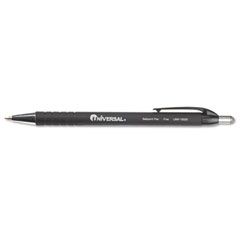 Universal Comfort Grip Ballpoint Retractable Pen, Black Ink, Fine, Dozen UNV15520
