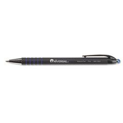 Universal Comfort Grip Ballpoint Retractable Pen, Blue Ink, Fine, Dozen UNV15521