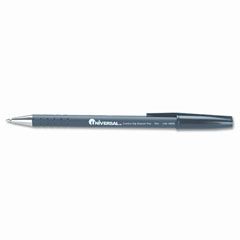 Universal Comfort Grip Ballpoint Stick Pen, Black Ink, Fine, Dozen UNV15620