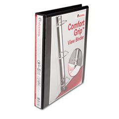 Universal Comfort Grip Deluxe Plus D-Ring View Binder, 1" Capacity, 8-1/2 x 11, Black UNV30711