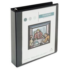 Universal Comfort Grip Round Ring View Binder, 1-1/2" Capacity, 8-1/2 x 11, Black UNV30759