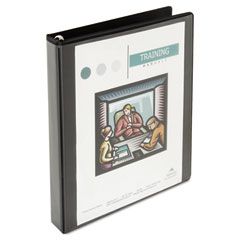 Universal Comfort Grip Round Ring View Binder, 1" Capacity, 8-1/2 x 11, Black UNV30757