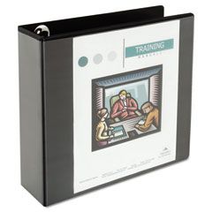 Universal Comfort Grip Round Ring View Binder, 3" Capacity, 8-1/2 x 11, Black UNV30773