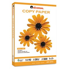 Universal Copy Paper, 92 Brightness, 20lb, 11 x 17, White, 2500 Sheets/Carton UNV28110