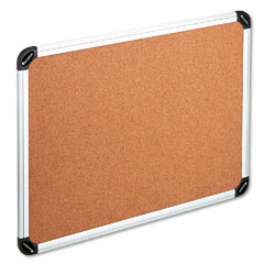Universal Cork Board with Aluminum Frame, 24 x 18, Natural, Silver Frame UNV43712