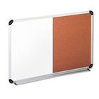 Universal Cork/Dry Erase Board, Melamine, 24 x 18, Black/Gray Aluminum/Plastic Frame UNV43742