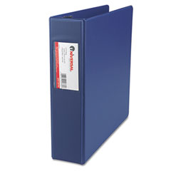 Universal D-Ring Binder With Label Holder, 2" Capacity, 8-1/2 x 11, Royal Blue UNV20785