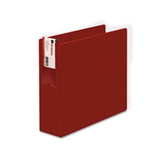 Universal D-Ring Binder With Label Holder, 3" Capacity, 8-1/2 x 11, Red UNV20793