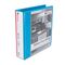Universal Deluxe Round Ring Vinyl View Binder, 2" Capacity, Light Blue UNV20733