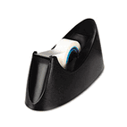Universal Desktop Tape Dispenser, 1" core, Weighted Non-Skid Base, Black UNV15001