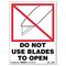 Universal "Do Not Use Blades to Open" Self-Adhesive Shipping Labels, 3 x 4, 500/Roll UNV480323
