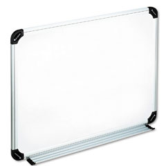 Universal Dry Erase Board, Melamine, 24 x 18, White, Black/Gray, Aluminum/Plastic Frame UNV43722