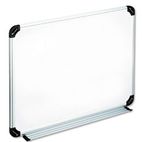 Universal Dry Erase Board, Melamine, 24 x 18, White, Black/Gray, Aluminum/Plastic Frame UNV43722