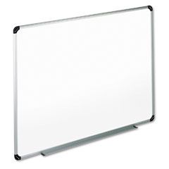 Universal Dry Erase Board, Melamine, 48 x 36, White, Black/Gray Aluminum/Plastic Frame UNV43724