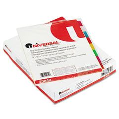 Universal Economical Insertable Index, Multicolor Tabs, 8-Tab, Letter, Buff, 24 Sets/Box UNV20840